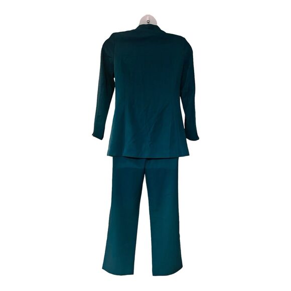 Monroe & Main Washable Dark Green 3-Button Office Career Business Suit Pant Set - Picture 4 of 16
